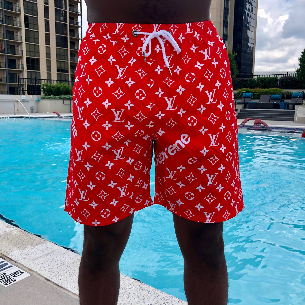 Louis Vuitton Red Luxury Summer Beach Shorts